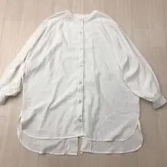 レイカズン バックスリット シアー スタンドカラー ブラウス シャツ