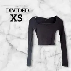DIVIDED 【XS】 ブラック クロップトップ 長袖 トップス