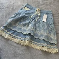 新品♡アクシーズファム　axes femme　デニムミニスカート　刺繍　y2k