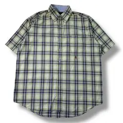 F535【即購入OK】TOMMY HILFIGER半袖シャツ　M　ライトグリーン
