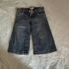 axes femme デニム ワイドレッグショートパンツ