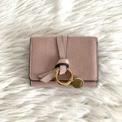 クロエ アルファベット ミニトリフォールドウォレット 三つ折り財布 ピンク