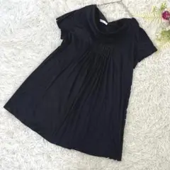 〝 ミクストMiXT 〟黒　半袖タック　Tシャツ　体型カバー　Lサイズ