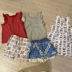 ベビー、キッズ　夏服　タンクトップ　短パン　5点セット　80くらい