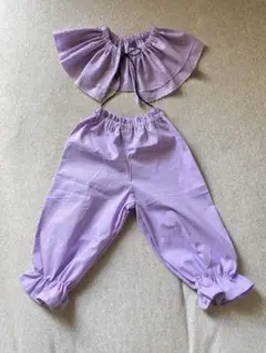 パンツ➕つけ襟セット　ラベンダー色