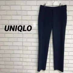 UNIQLO ユニクロ　感動パンツ2WAYストレッチ　ストライプ　紺　ネイビー