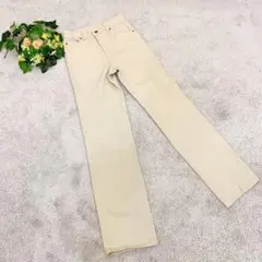 フラッシュ　ストレートパンツ　デニム　ベージュ　綿100%