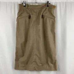 HERMES 80s スカート ブラウン レザー
