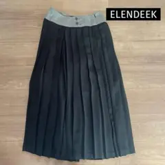 【ELENDEEK】プリーツパンツ　ブラック