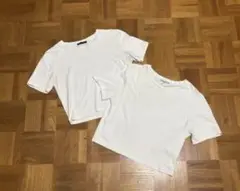 【ZARA 】ミニT 白　2枚セット　M・L