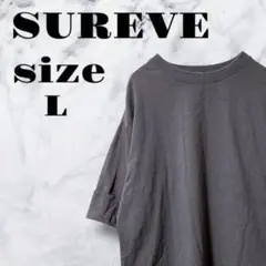 【良品】SUREVE チュニック 5分袖 スリット入り ダークグレー 綿【L】