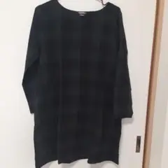 チュニック　深緑　チェック　Lサイズ