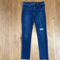 サイズ26☆UNIQLO☆ダメージスキニーストレッチジーンズ