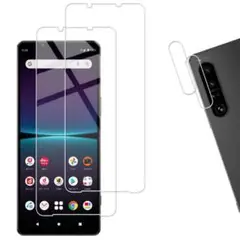 Xperia 1 IV 5G ガラスフィルム 2枚、カメラフィルム 2枚