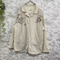 pajama レディースルームウェア　Ｌサイズ　ベージュ　花柄　綿100％