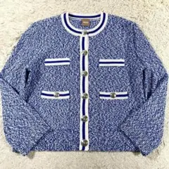 ✨未使用級 ヒューゴボス ノーカラー ジャケット ツイード調 近年モデル M