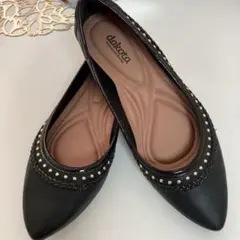 dakota スタッズ付きフラットシューズ ブラック　36(24㎝)