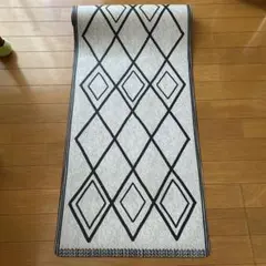 幾何学模様 キッチンマット グレー