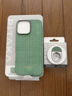 【値下】PITAKA グリーン Ultra Slim Case&Ring Hol