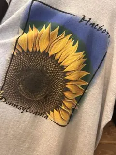 90s SIGNAL SPORT XL ひまわり 七分 アートT-shirt