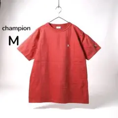 champion チャンピオン Tシャツ M オレンジ 刺繍ロゴ カジュアル