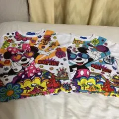 【美品】ディズニーリゾートカラフルミッキー ミニーお揃い双子ちゃん100
