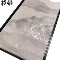 KO-754 袋帯 花菱模様 稲穂柄 銀色