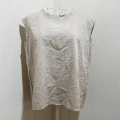 【LiuliuFushi fashion】ノースリーブブラウス ベージュ