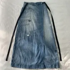 G-STAR RAW Aラインマキシラップスカート ダメージ加工 ハイウエスト