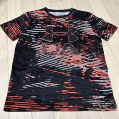キッズ アンダーアーマー 半袖 Tシャツ 140 レッド ブラック スポーツ