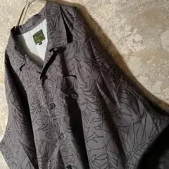 オーバーサイズ 総柄 グレー (3XL)4L 半袖シャツ テロ素材 ストリート