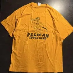 00s PELIGAN SUPER HERO アニマルTシャツ 2XL イエロー