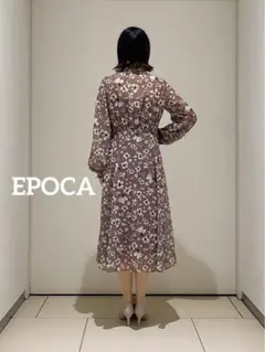 EPOCA ジョーゼットフラワープリント　フレアドレス