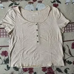 AMERICAN EAGLE 半袖Tシャツ イエローストライプ