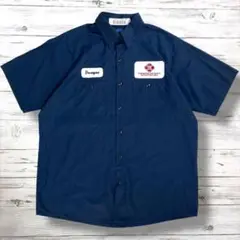 UniWeave 半袖シャツ ワッペンデザイン L-SS ネイビー 0941