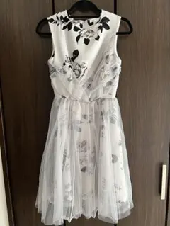 FRAY I.D フラワープリント レースノースリーブワンピース