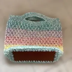 底板付き手提げバッグ♡♡ハンドメイド編み物