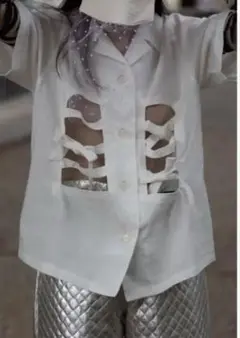 フタツククリ　リブボーンシャツ