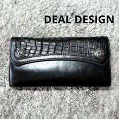 DEAL DESIGN 長財布 ブラック レザー クロス ディールデザイン財布黒 DEAL DESIGN 長財布 ブラック レザー クロス ディールデザイン財布黒