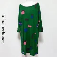 mina perhonen ミナ ペルホネン フェルトデザインニットワンピース