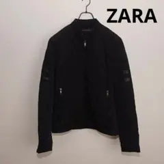 ZARA MAN ザラ 中綿キルティングジャケット Mサイズ 黒 ライダース風
