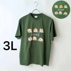 3Lサイズ　しばんばん　Tシャツ　柴犬　カーキ　グリーン　大きいサイズ