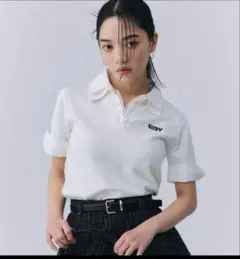 eimy istoire ハーフスリーブダブルカラーニット