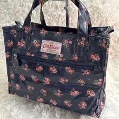 【美品】Cath Kidston★花柄プリント エナメルハンドバッグトートバッグ