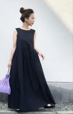 mite ブラック ロングワンピース