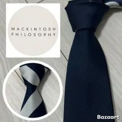 新品タグ付✨️マッキントッシュフィロソフィー ネクタイ リバーシブル 紺 ソリッド
