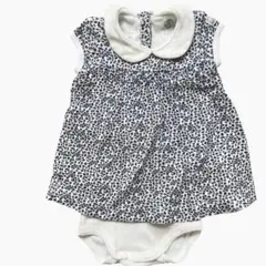 【美品】(8/4まで発送休止)プチバトー上品なワンピースロンパース☺︎
