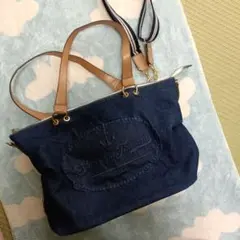 【078】サマンサタバサ デニムバッグ ショルダーバッグ 2ウェイ