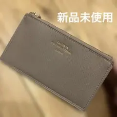 新品　名刺入れ　カードケース　ミニ財布　ベージュ　コンパクト財布