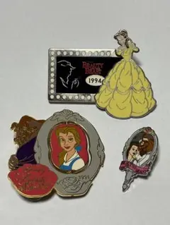 ディズニーストア ピンバッジ 美女と野獣